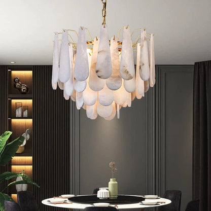 Deborah Alabaster Foyer Chandelier Lighting, Luxury Modern Lighting
