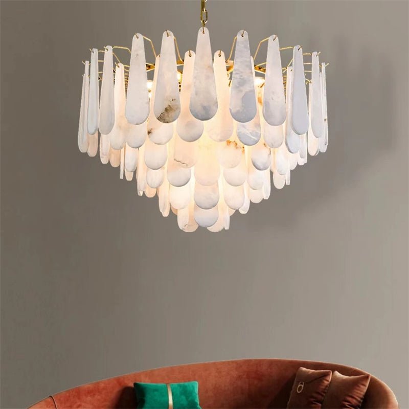 Deborah Alabaster Foyer Chandelier Lighting, Luxury Modern Lighting