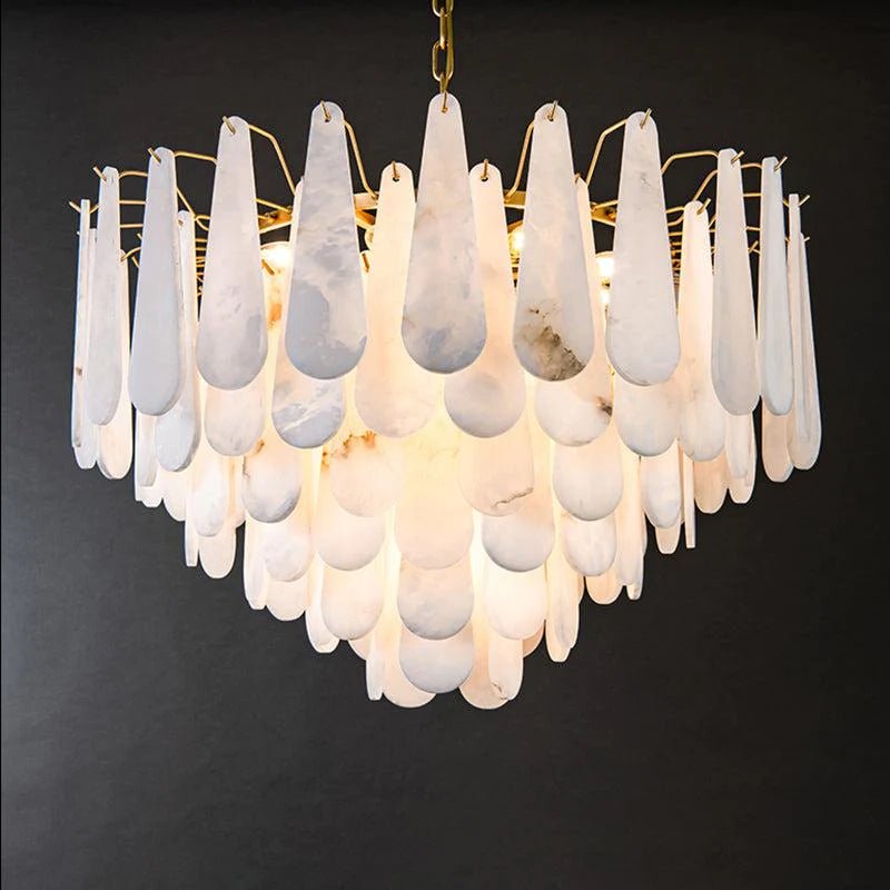 Deborah Alabaster Foyer Chandelier Lighting, Luxury Modern Lighting