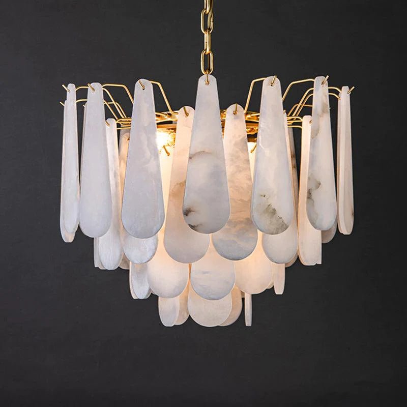 Deborah Alabaster Foyer Chandelier Lighting, Luxury Modern Lighting