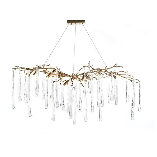 Deermi Brass Teardrop 9 Light Chandelier