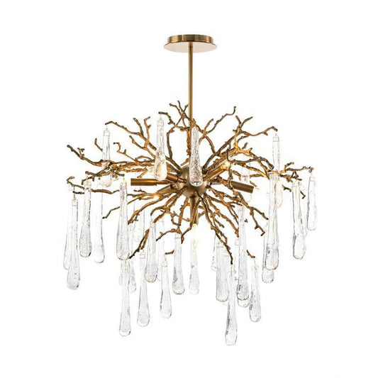 Deermi Brass  Teardrop 7 Light Chandelier