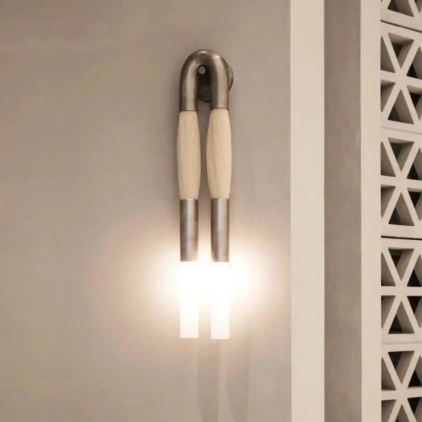 Double Head Antonia Horsehair Sconce