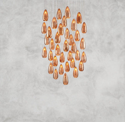 Edda Round Glass Chandelier 23", 35"