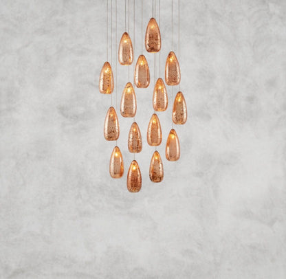 Edda Round Glass Chandelier 23", 35"