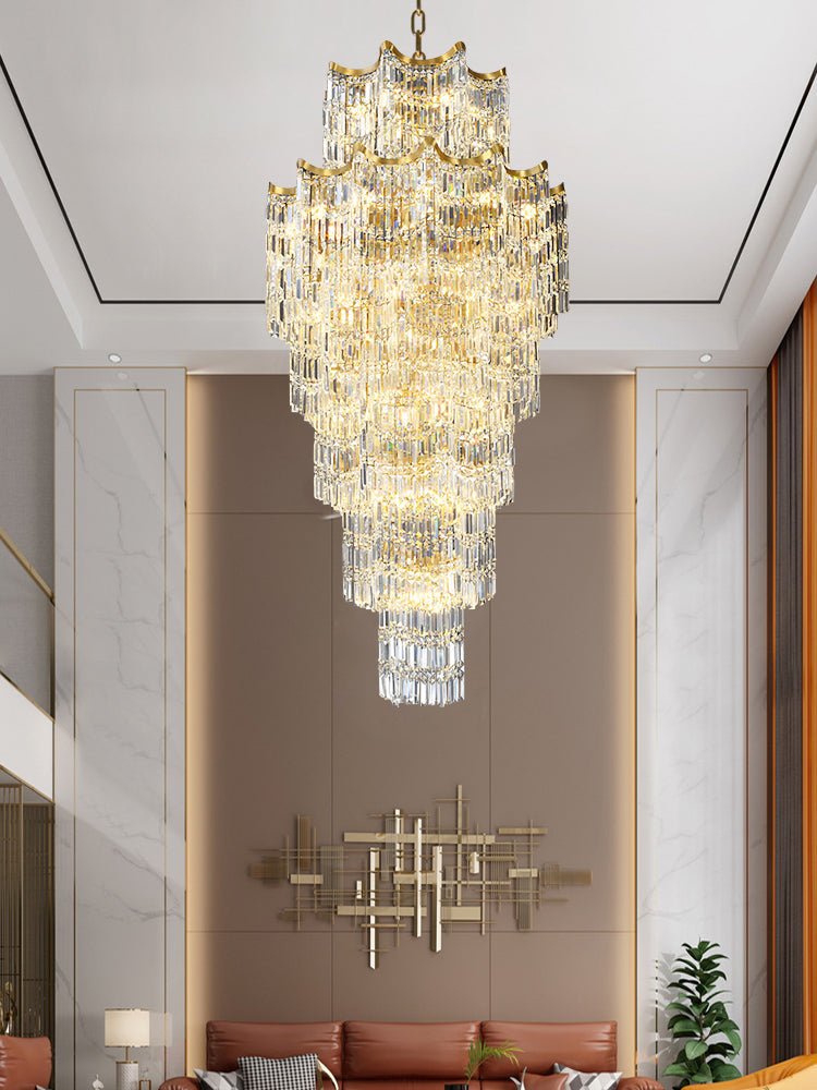 Elegant Crystal Chandelier for Duplex Villas