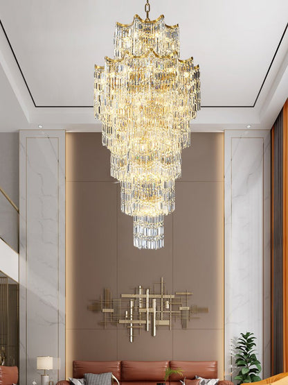 Elegant Crystal Chandelier for Duplex Villas