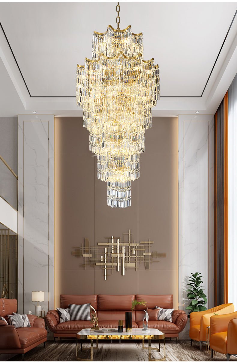 Elegant Crystal Chandelier for Duplex Villas