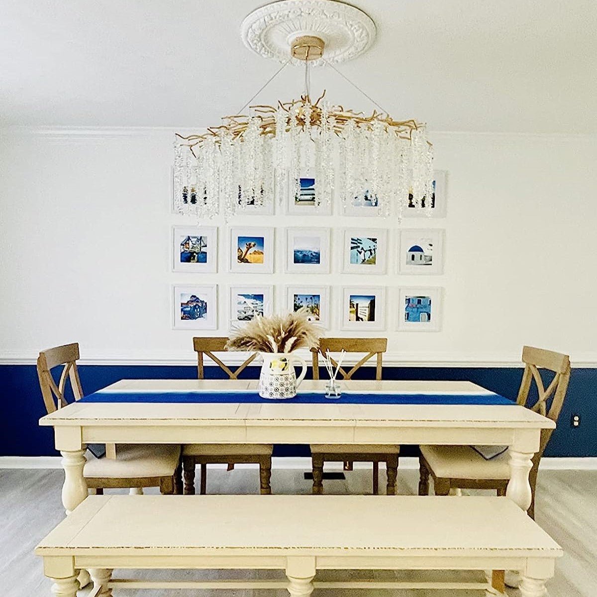 Elegant Crystal Icicle Chandelier in Branch Style for Dining Table Use