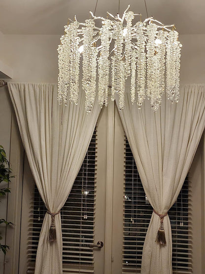 Elegant Crystal Icicle Chandelier in Branch Style for Dining Table Use