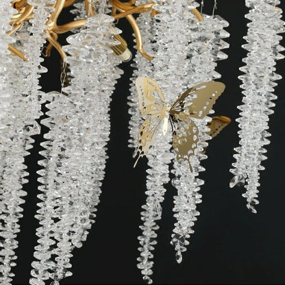 Elegant Crystal Icicle Chandelier in Branch Style for Dining Table Use