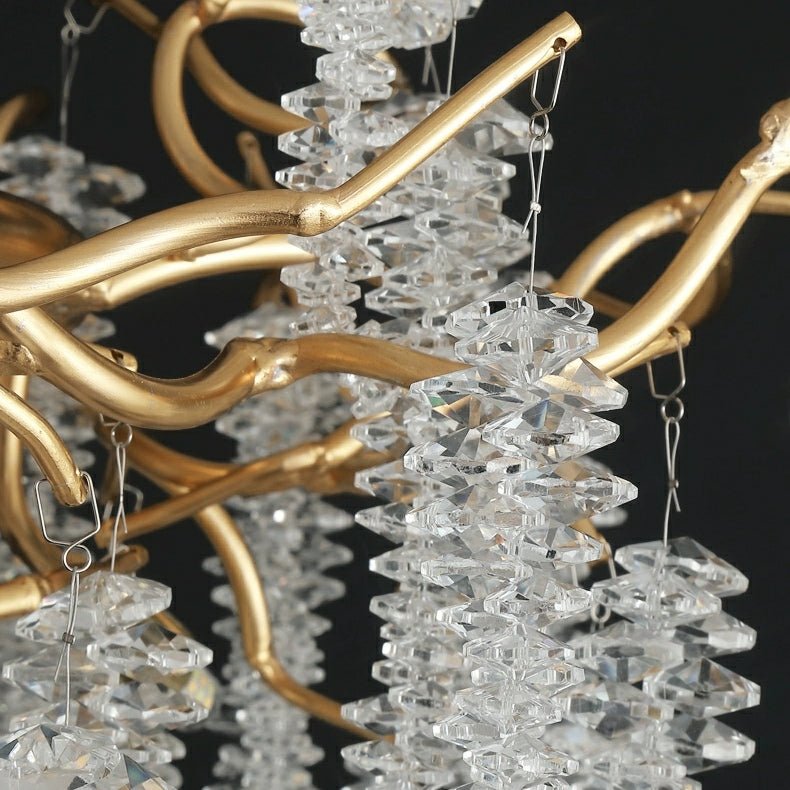 Elegant Crystal Icicle Chandelier in Branch Style for Dining Table Use