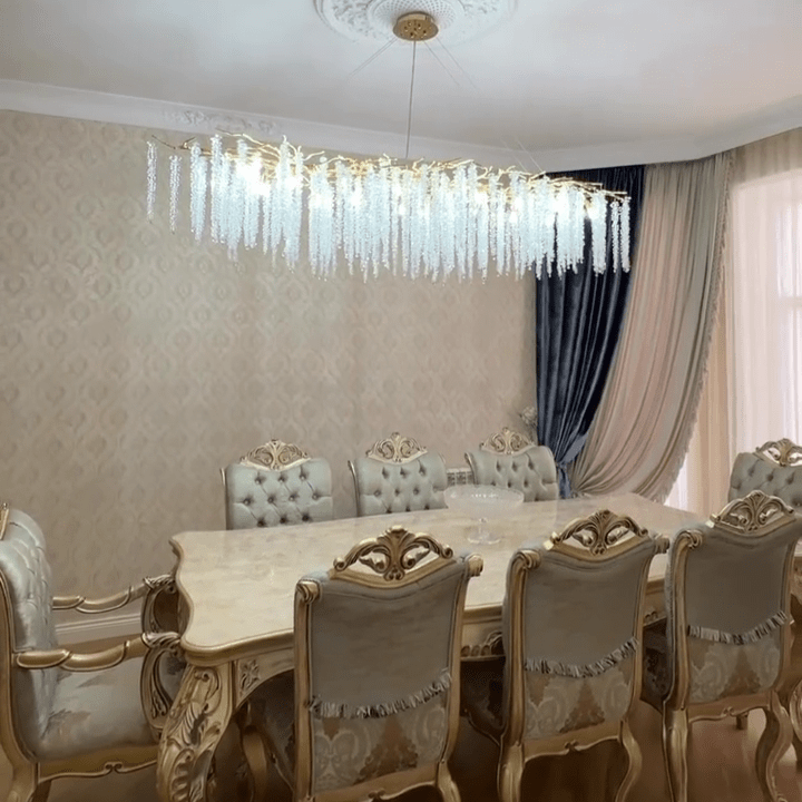 Elegant Crystal Icicle Chandelier in Branch Style for Dining Table Use