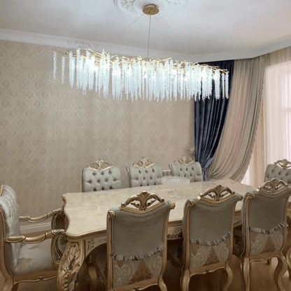 Elegant Crystal Icicle Chandelier in Branch Style for Dining Table Use