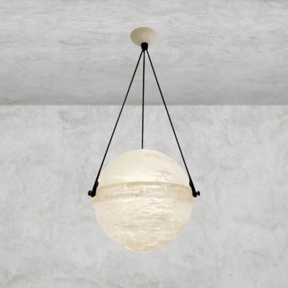 Elowen Round Globe Alabaster Pendant Light