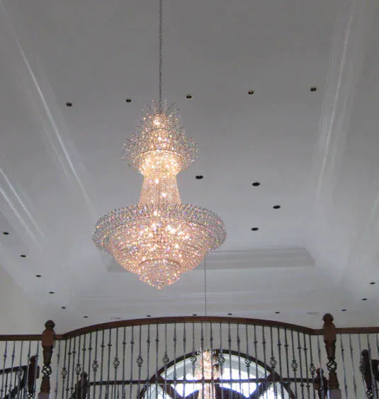 Large French Multi-tiered Crystal Chandelier