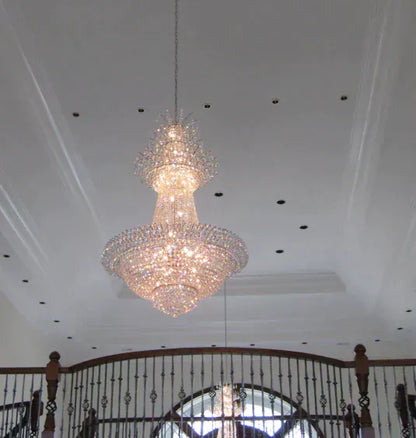 Large French Multi-tiered Crystal Chandelier