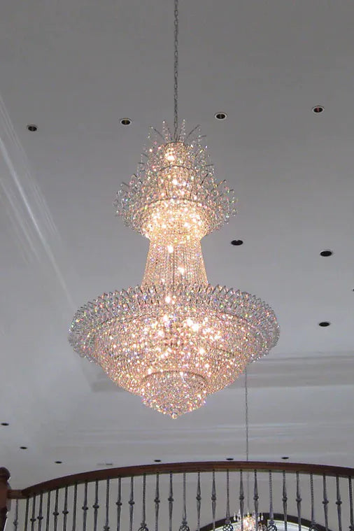 Large French Multi-tiered Crystal Chandelier