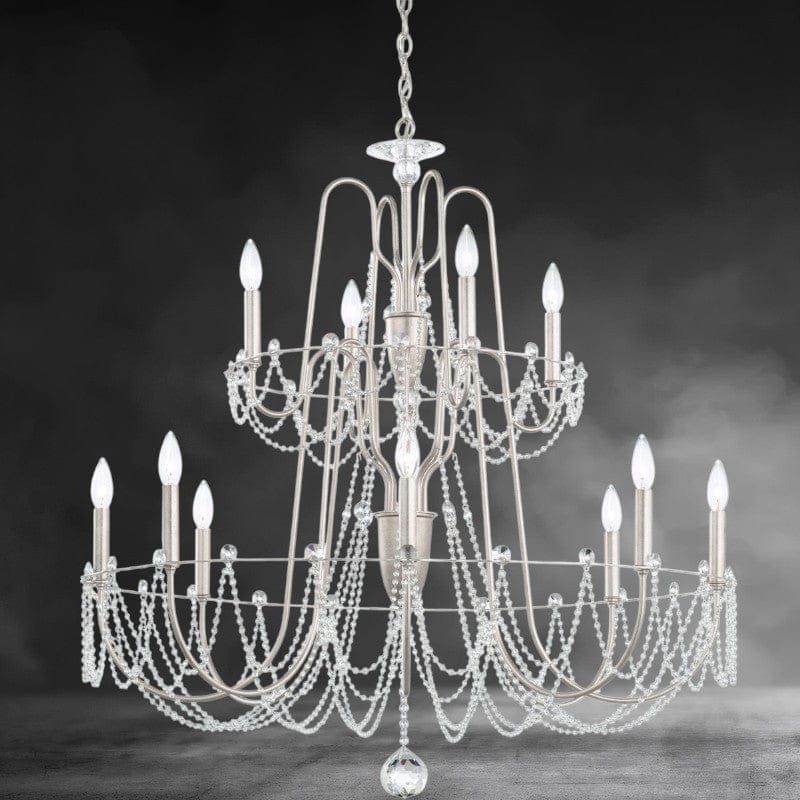 Esmeralda 2-Tier Crystal Chandelier 37"