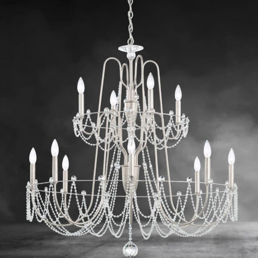 Esmeralda 2-Tier Crystal Chandelier 37"