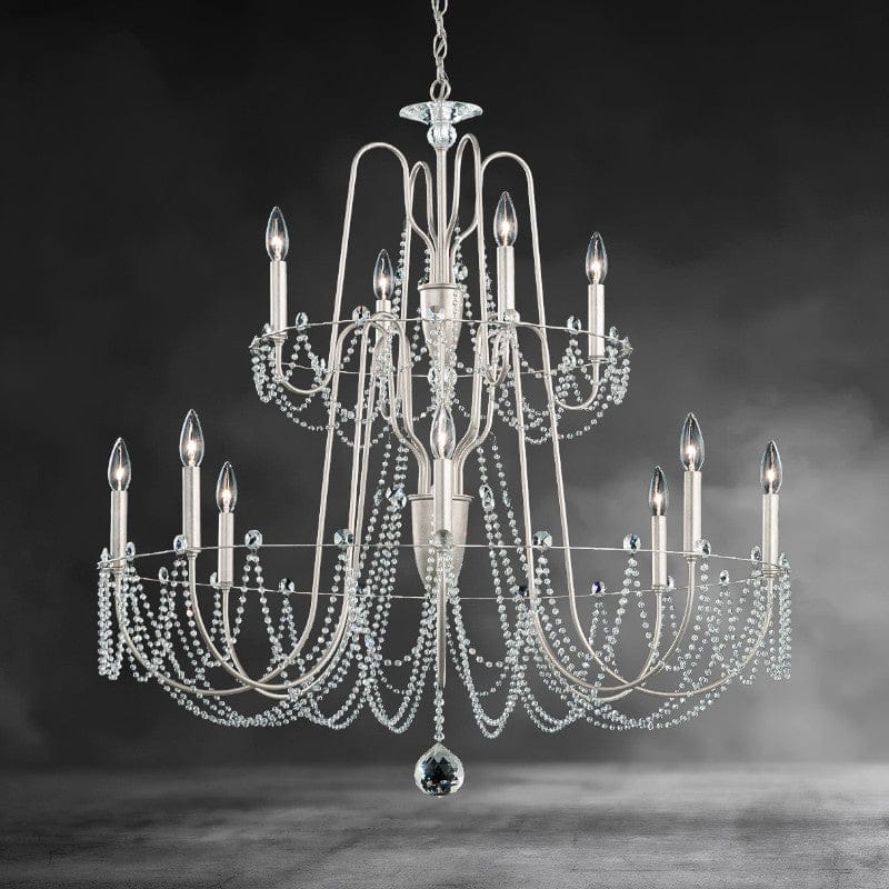 Esmeralda 2-Tier Crystal Chandelier 37"