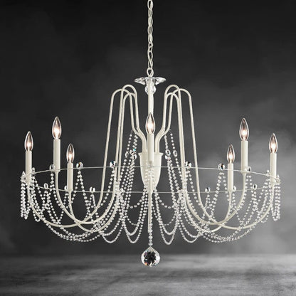 Esmeralda Single Tier Crystal Chandelier 37"