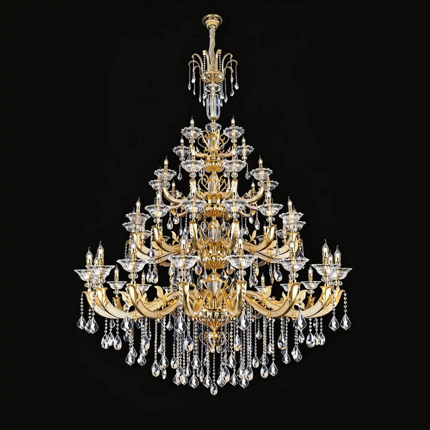 Eternal Baroque Revival Chandelier Series with Diamond-Inspired Crystal-Studded Light Arms