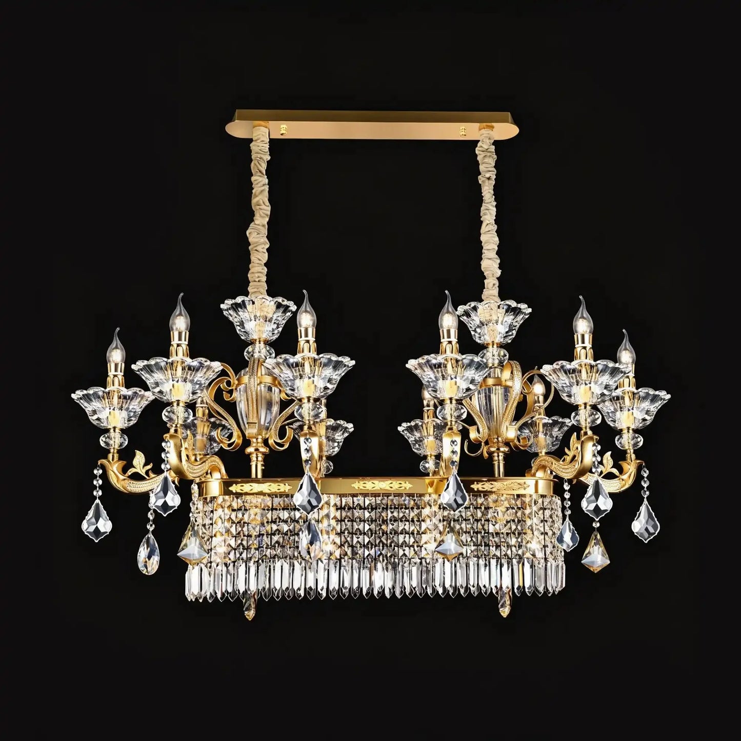Eternal Baroque Revival Chandelier Series with Diamond-Inspired Crystal-Studded Light Arms