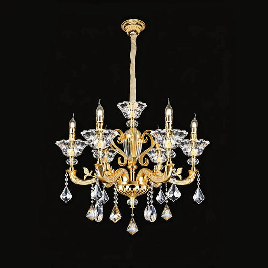 Eternal Baroque Revival Chandelier Series with Diamond-Inspired Crystal-Studded Light Arms