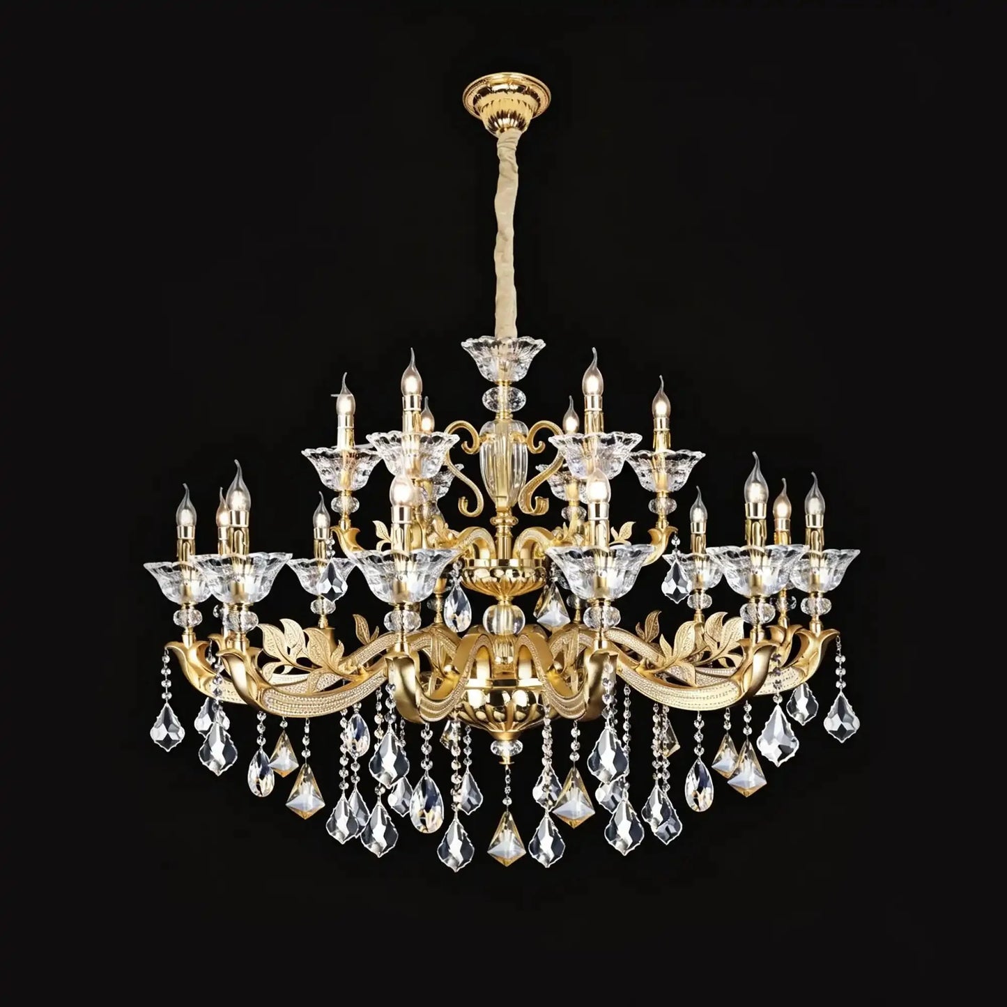 Eternal Baroque Revival Chandelier Series with Diamond-Inspired Crystal-Studded Light Arms