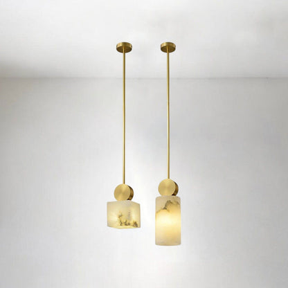 Etruscan-Inspired Alabaster Pendant Light – Handcrafted Stone Elegance