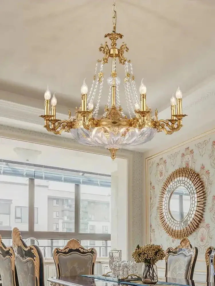 European Style Luxury Crystal Pendant Candle Chandelier for Living Room/Foyer/Entrys/Hallwayr