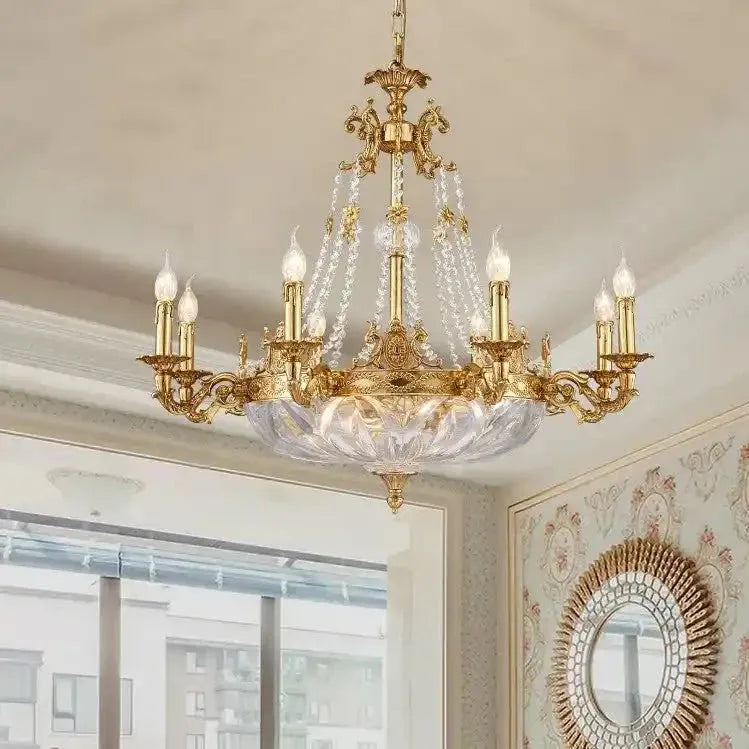 European Style Luxury Crystal Pendant Candle Chandelier for Living Room/Foyer/Entrys/Hallwayr
