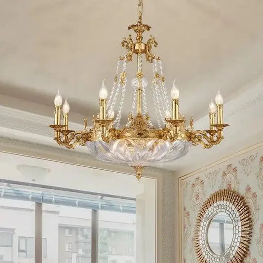 European Style Luxury Crystal Pendant Candle Chandelier for Living Room/Foyer/Entrys/Hallwayr