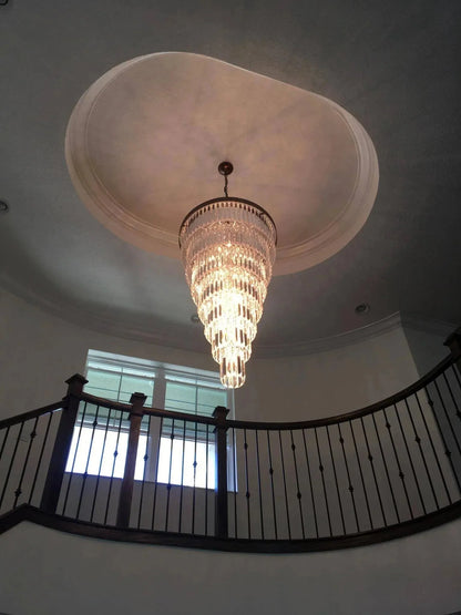 Extra Large 7-Tier Luxury Crystal Chandelier in Black/Coffee/Gold/Chrome Finish Color