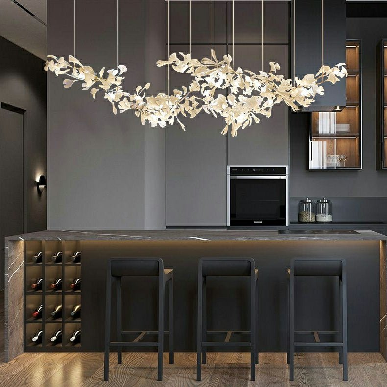 Extra Large Ceramic White Flower Chandelier in Artistic Branch Style for Spacious Living and Dining Room