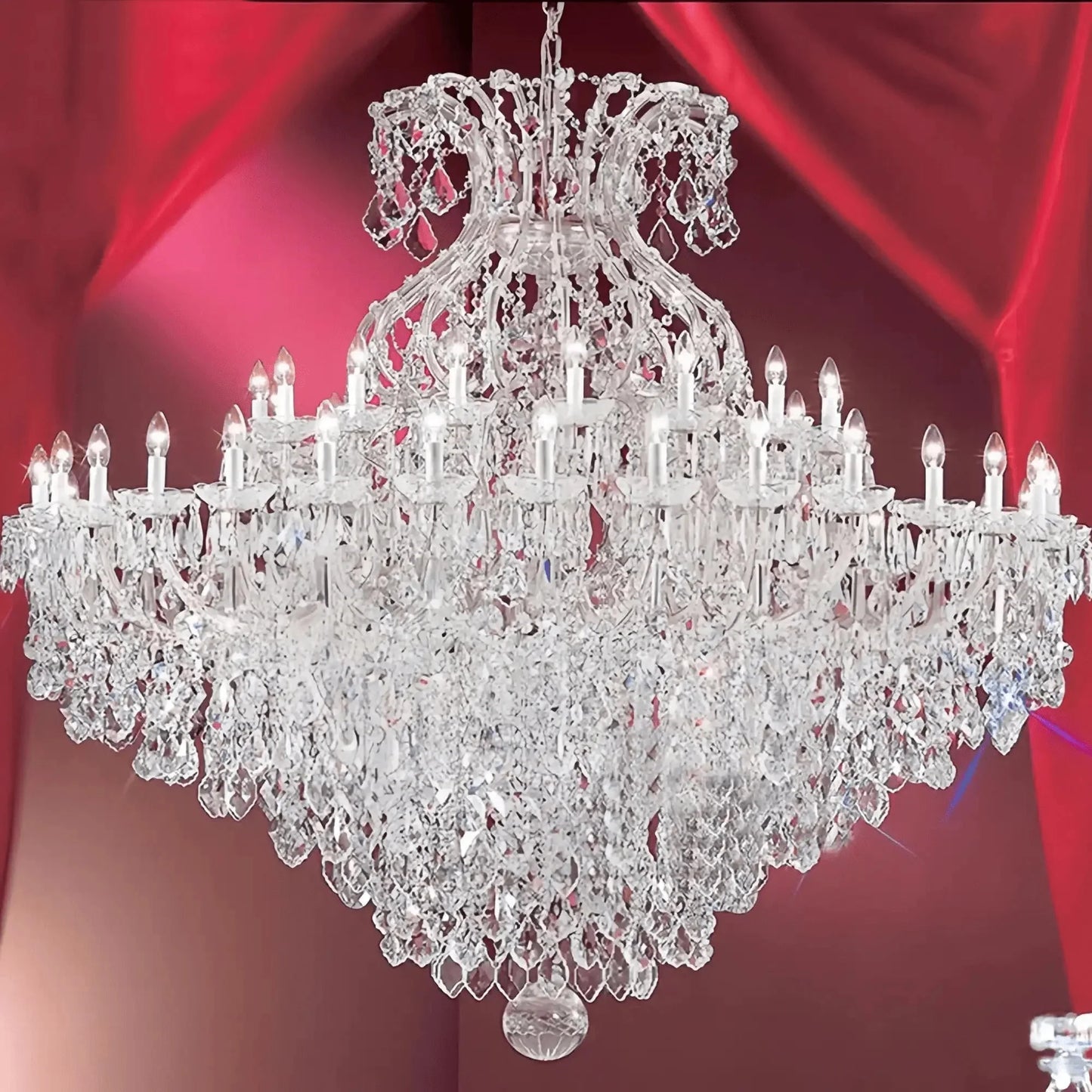 Extra Large Multi-layers Luxury Candle Branch Crystal Chandelier