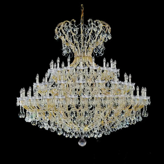 Extra Large Multi-layers Luxury Candle Branch Crystal Chandelier