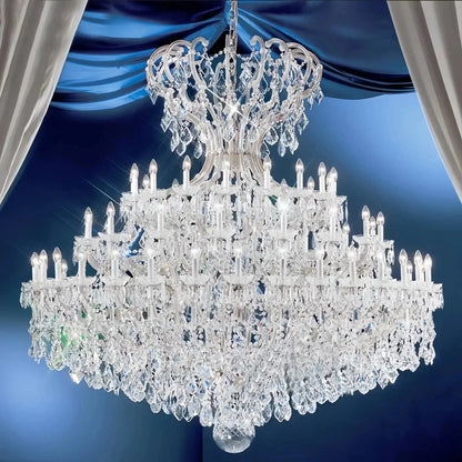 Extra Large Multi-layers Luxury Candle Branch Crystal Chandelier