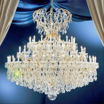 Extra Large Multi-layers Luxury Candle Branch Crystal Chandelier