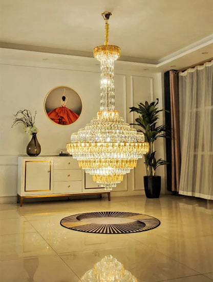 Extra Large Multi-tiered Empire Conical Funnel Crystal Chandelier for Big Hallway/Foyer/Staircase