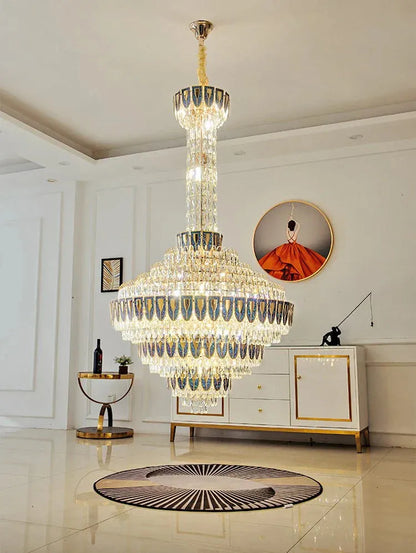 Extra Large Multi-tiered Empire Conical Funnel Crystal Chandelier for Big Hallway/Foyer/Staircase