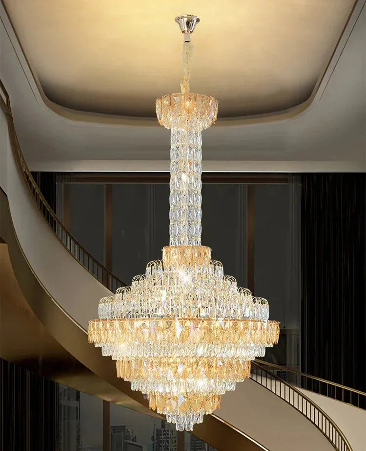 Extra Large Multi-tiered Empire Conical Funnel Crystal Chandelier for Big Hallway/Foyer/Staircase