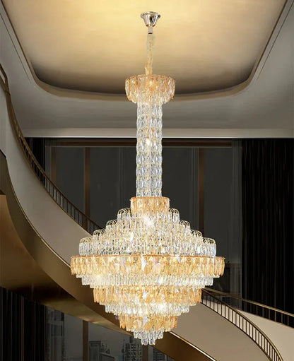 Extra Large Multi-tiered Empire Conical Funnel Crystal Chandelier for Big Hallway/Foyer/Staircase