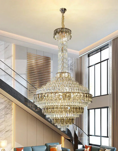 Extra Large Multi-tiered Empire Conical Funnel Crystal Chandelier for Big Hallway/Foyer/Staircase