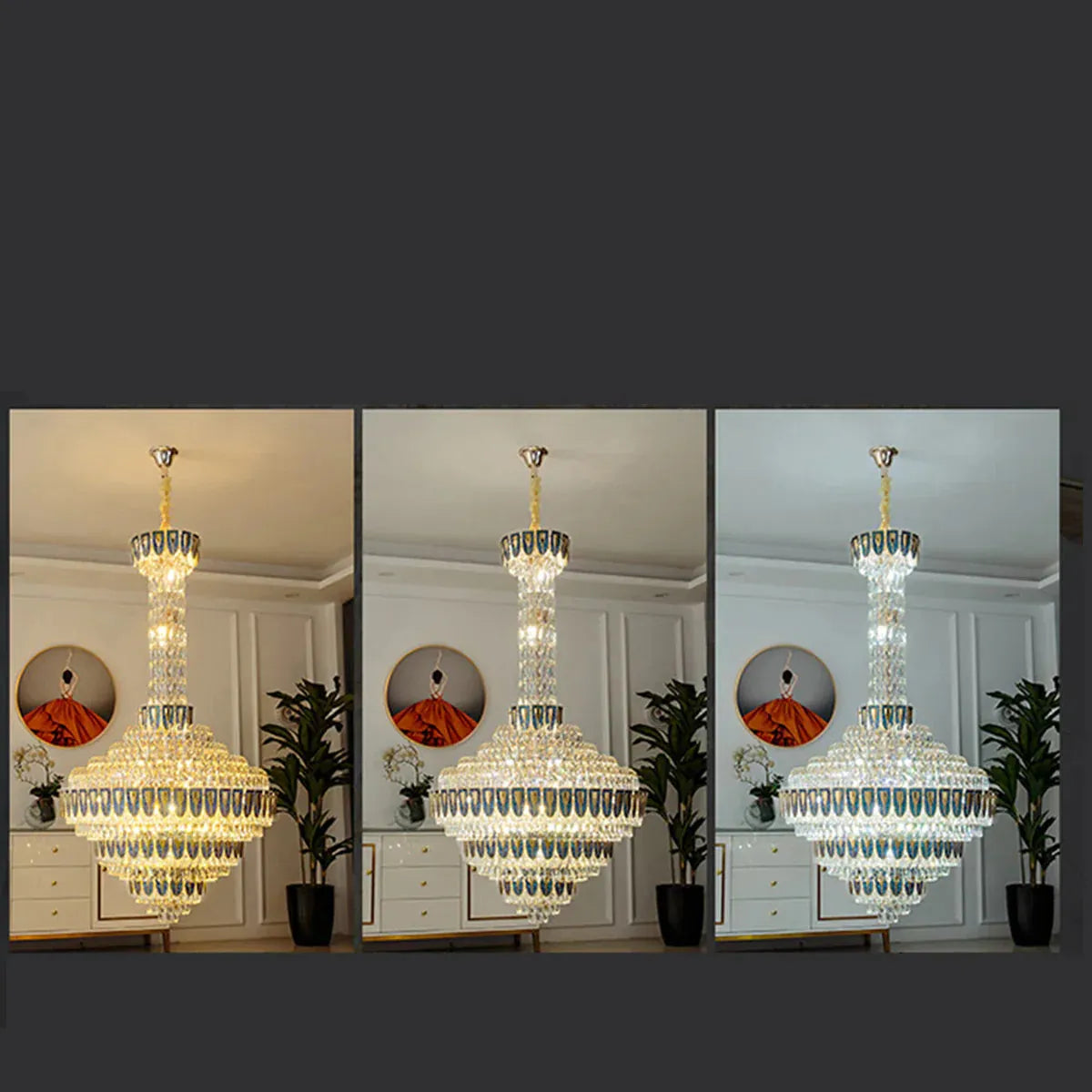Extra Large Multi-tiered Empire Conical Funnel Crystal Chandelier for Big Hallway/Foyer/Staircase