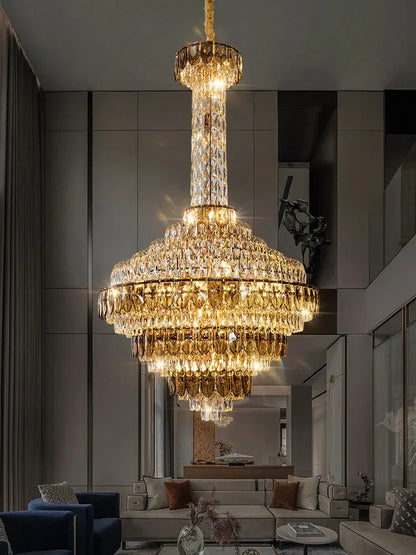 Extra Large Multi-tiered Empire Conical Funnel Crystal Chandelier for Big Hallway/Foyer/Staircase