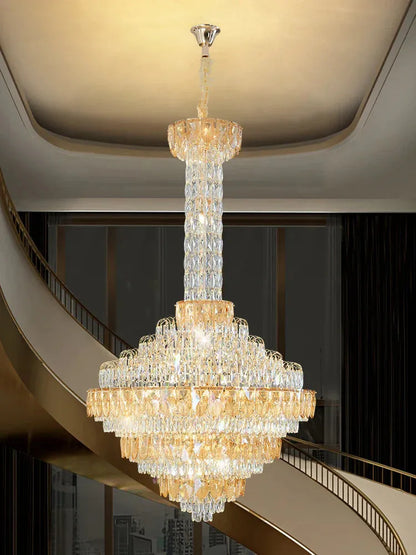 Extra Large Multi-tiered Empire Conical Funnel Crystal Chandelier for Big Hallway/Foyer/Staircase