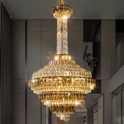 Extra Large Multi-tiered Empire Conical Funnel Crystal Chandelier for Big Hallway/Foyer/Staircase