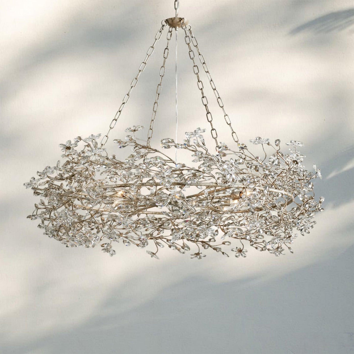Fiore Crown Crystal Branch Chandelier 39" 48" 60“
